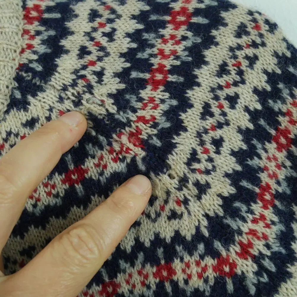 J Crew Men's Medium‎ Crewneck Sweater 100% Wool Nordic Fair Isle Pullover Raglan